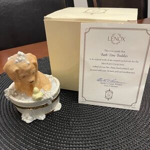 Lenox Classics Bath Time Buddies Figurine - Mini Puppy Collection W/ Certificate